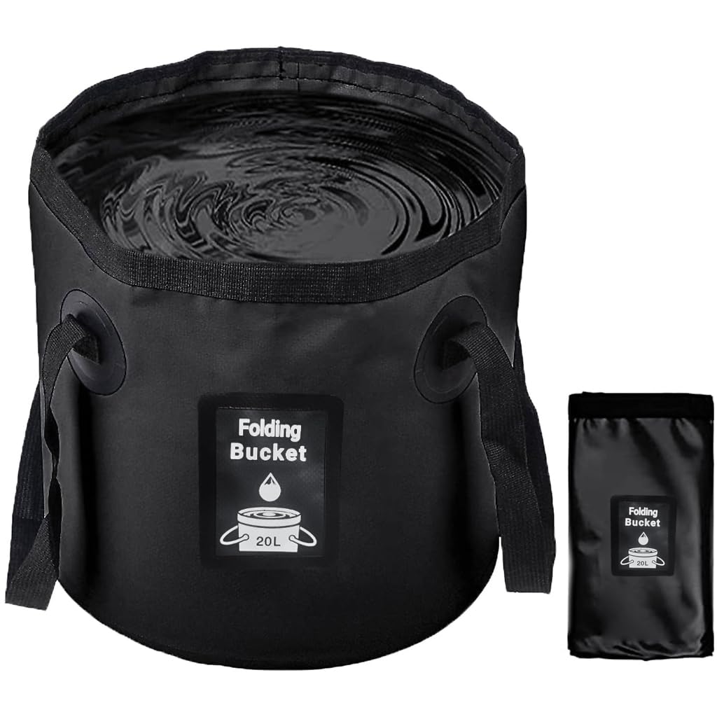 Proberos 20L Foldable Bucket for Outdoor Camping, Car Washing, Fishing, Hiking, Thicken PVC Collapsible Bucket with Handles for Gardening, Boating, Camping Accessories Proberos 20L Foldable Bucket for Outdoor Camping, Car Washing, Fishing, Hiking, Thicken PVC Collapsible Bucket with Handles for Gardening, Boating, Camping Accessories